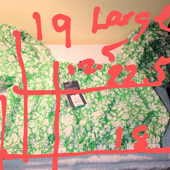 NEW Universal Thread™ Green Floral Women's Puff Short Sleeve Peasant Top - Picture 11 of 11